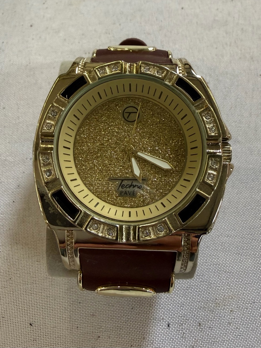Men's Fashion Silicone Band Techno Pave Heavy Watches WR 7758